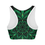 Cannabis Leaf Mandala Print Women's Sports Bra