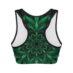Cannabis Leaf Mandala Print Women's Sports Bra