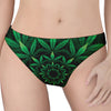 Cannabis Leaf Mandala Print Women's Thong