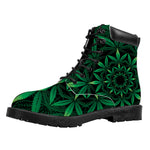 Cannabis Leaf Mandala Print Work Boots