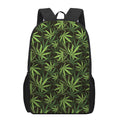 Cannabis Leaves Pattern Print 17 Inch Backpack