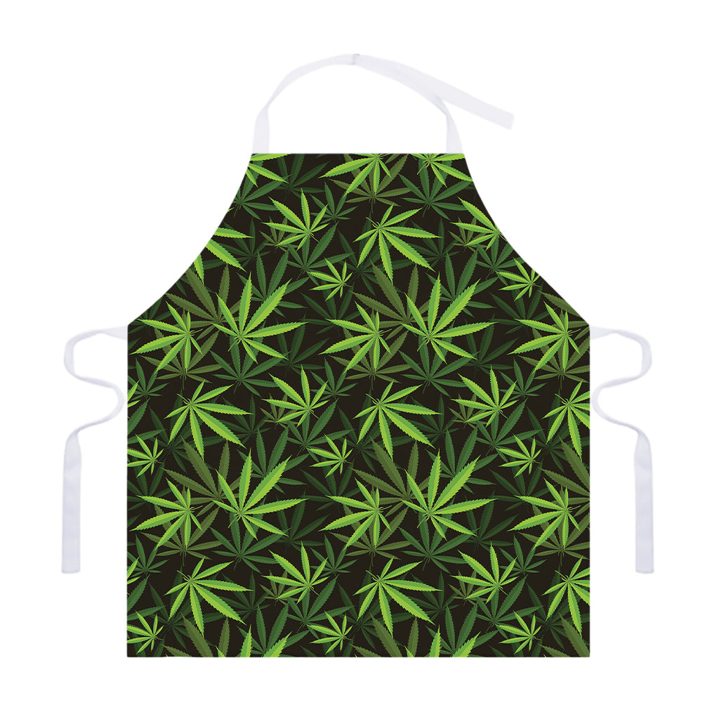 Cannabis Leaves Pattern Print Adjustable Apron
