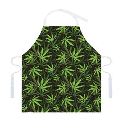 Cannabis Leaves Pattern Print Adjustable Apron