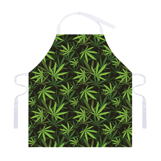 Cannabis Leaves Pattern Print Adjustable Apron