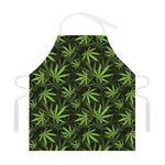 Cannabis Leaves Pattern Print Adjustable Apron