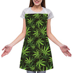 Cannabis Leaves Pattern Print Adjustable Apron