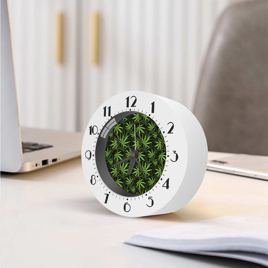 Cannabis Leaves Pattern Print Alarm Clock