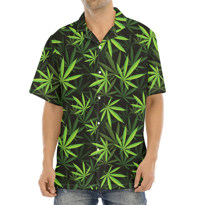 Cannabis Leaves Pattern Print Aloha Shirt