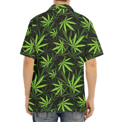 Cannabis Leaves Pattern Print Aloha Shirt