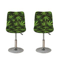 Cannabis Leaves Pattern Print Bar Stool Covers