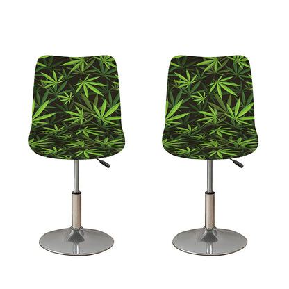 Cannabis Leaves Pattern Print Bar Stool Covers