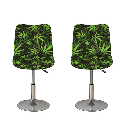 Cannabis Leaves Pattern Print Bar Stool Covers