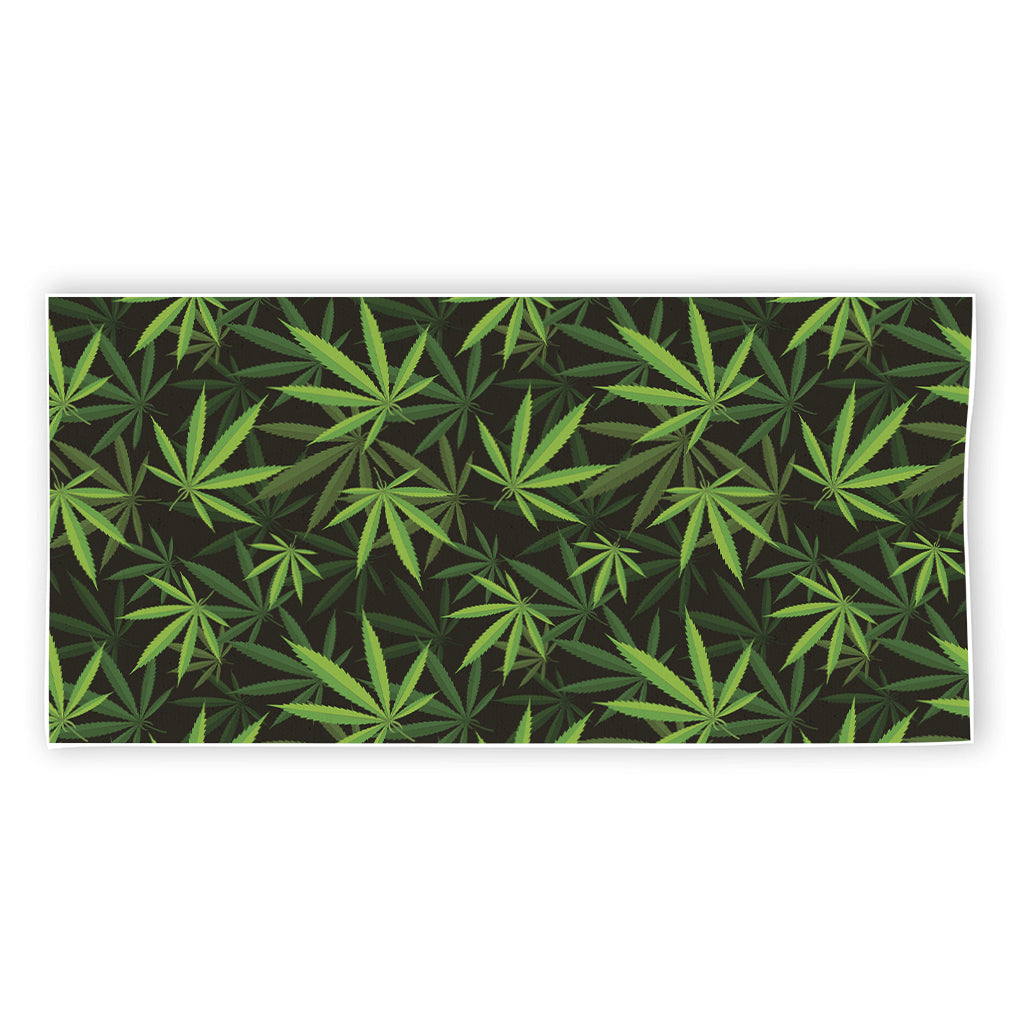 Cannabis Leaves Pattern Print Beach Towel