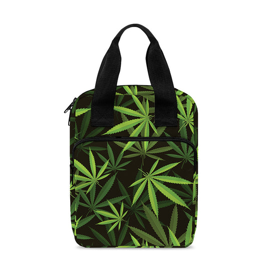 Cannabis Leaves Pattern Print Bible Tote Bag
