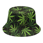 Cannabis Leaves Pattern Print Bucket Hat