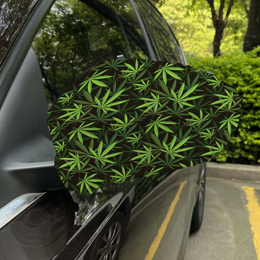 Cannabis Leaves Pattern Print Car Side Mirror Covers