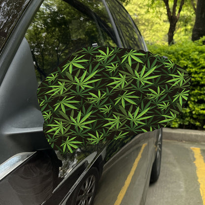Cannabis Leaves Pattern Print Car Side Mirror Covers