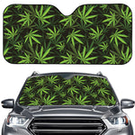 Cannabis Leaves Pattern Print Car Windshield Sun Shade