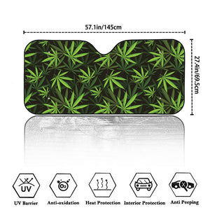 Cannabis Leaves Pattern Print Car Windshield Sun Shade