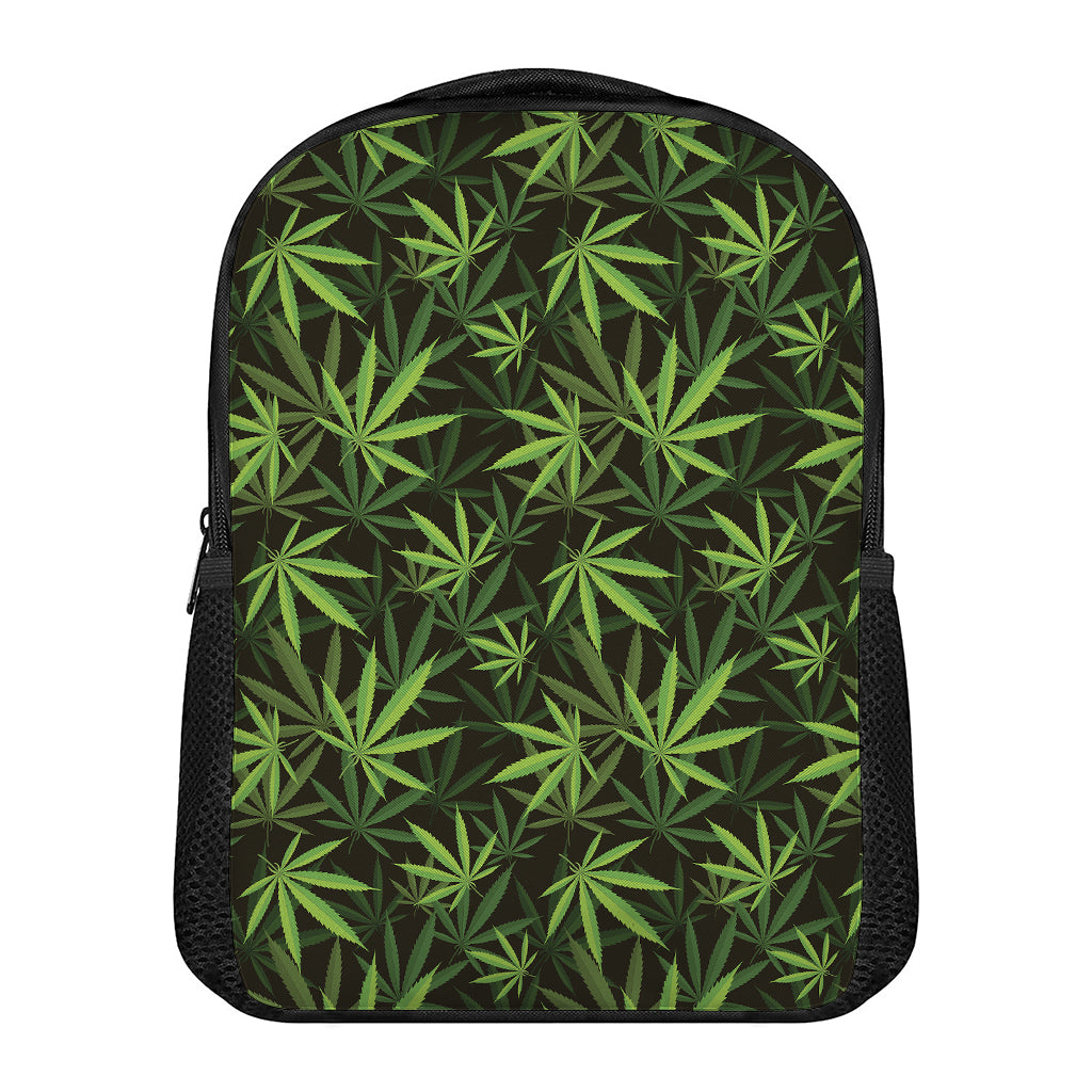 Cannabis Leaves Pattern Print Casual Backpack