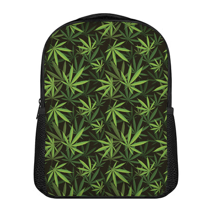 Cannabis Leaves Pattern Print Casual Backpack