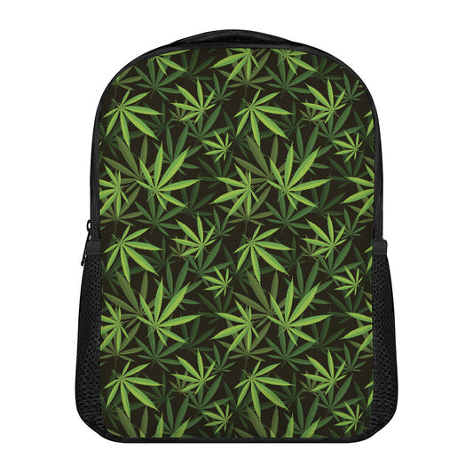 Cannabis Leaves Pattern Print Casual Backpack