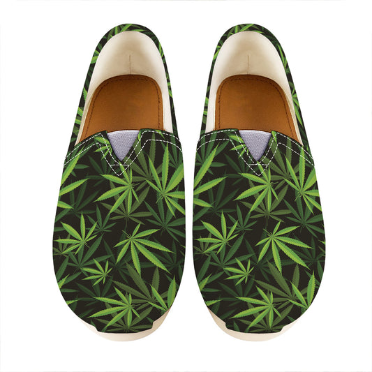 Cannabis Leaves Pattern Print Casual Shoes