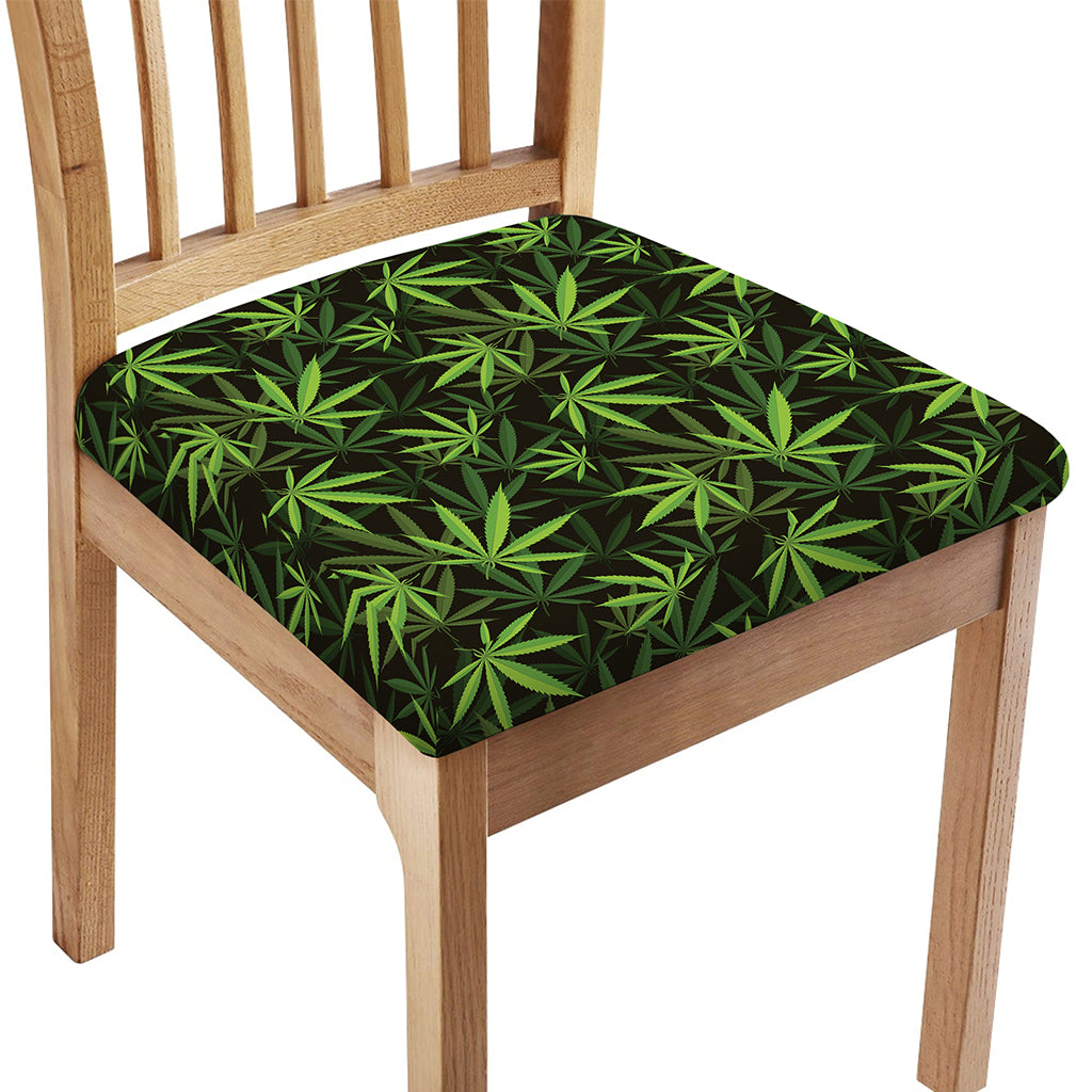 Cannabis Leaves Pattern Print Chair Cushion Cover