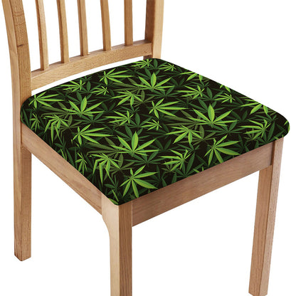 Cannabis Leaves Pattern Print Chair Cushion Cover