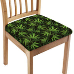 Cannabis Leaves Pattern Print Chair Cushion Cover