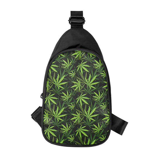 Cannabis Leaves Pattern Print Chest Bag