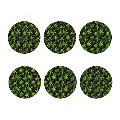 Cannabis Leaves Pattern Print Coaster Set
