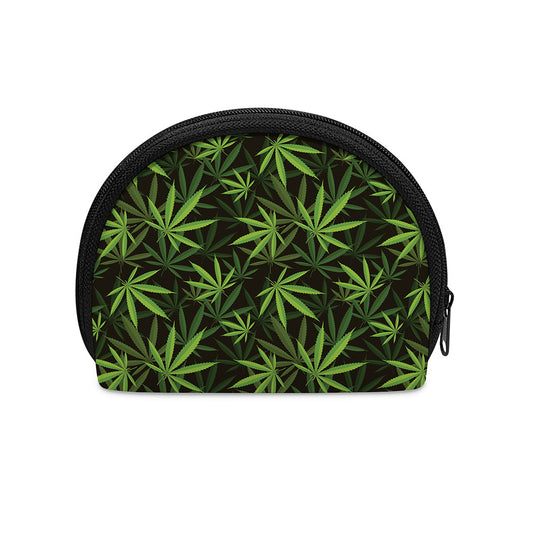 Cannabis Leaves Pattern Print Coin Purse
