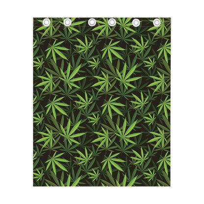 Cannabis Leaves Pattern Print Curtain
