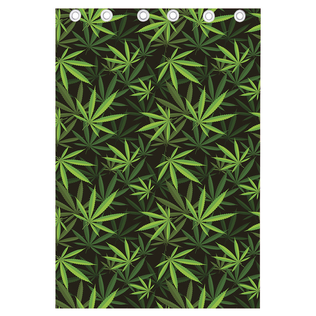 Cannabis Leaves Pattern Print Curtain