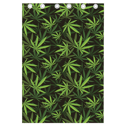 Cannabis Leaves Pattern Print Curtain