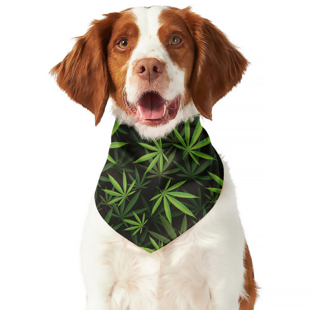 Cannabis Leaves Pattern Print Dog Bandana