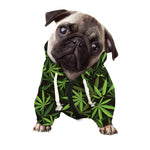 Cannabis Leaves Pattern Print Dog Zip Up Hoodie