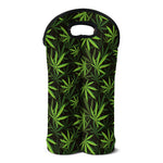 Cannabis Leaves Pattern Print Double Neoprene Wine Tote