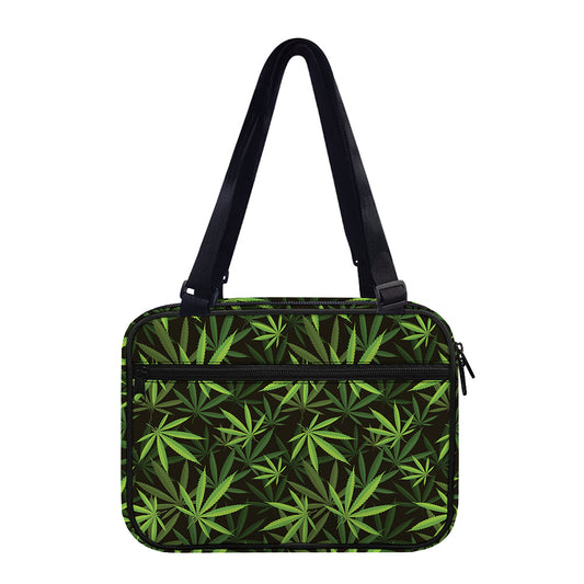 Cannabis Leaves Pattern Print Double Strap Bible Bag