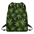 Cannabis Leaves Pattern Print Drawstring Backpack