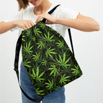 Cannabis Leaves Pattern Print Drawstring Backpack