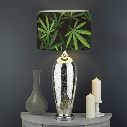 Cannabis Leaves Pattern Print Drum Lamp Shade