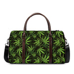 Cannabis Leaves Pattern Print Duffle Bag
