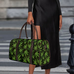 Cannabis Leaves Pattern Print Duffle Bag