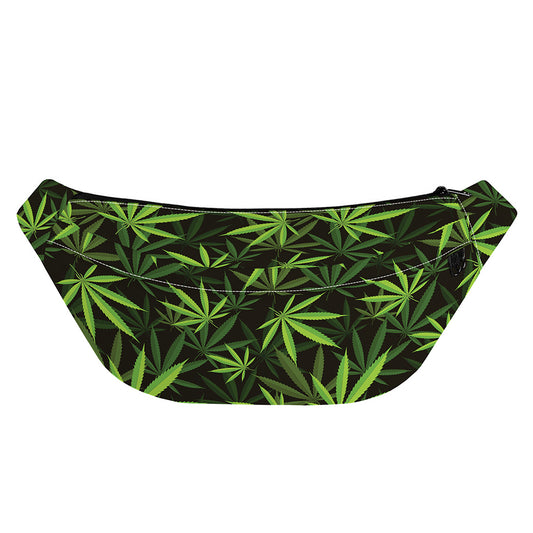 Cannabis Leaves Pattern Print Fanny Pack