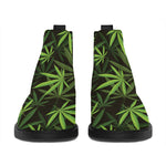 Cannabis Leaves Pattern Print Flat Ankle Boots