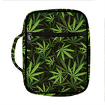 Cannabis Leaves Pattern Print Front Pocket Bible Bag