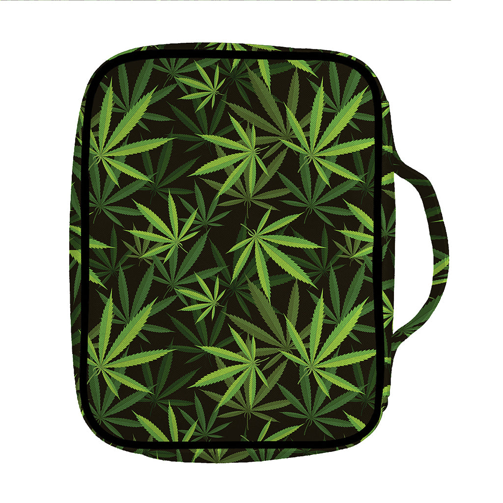 Cannabis Leaves Pattern Print Front Pocket Bible Bag