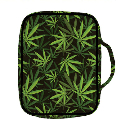 Cannabis Leaves Pattern Print Front Pocket Bible Bag